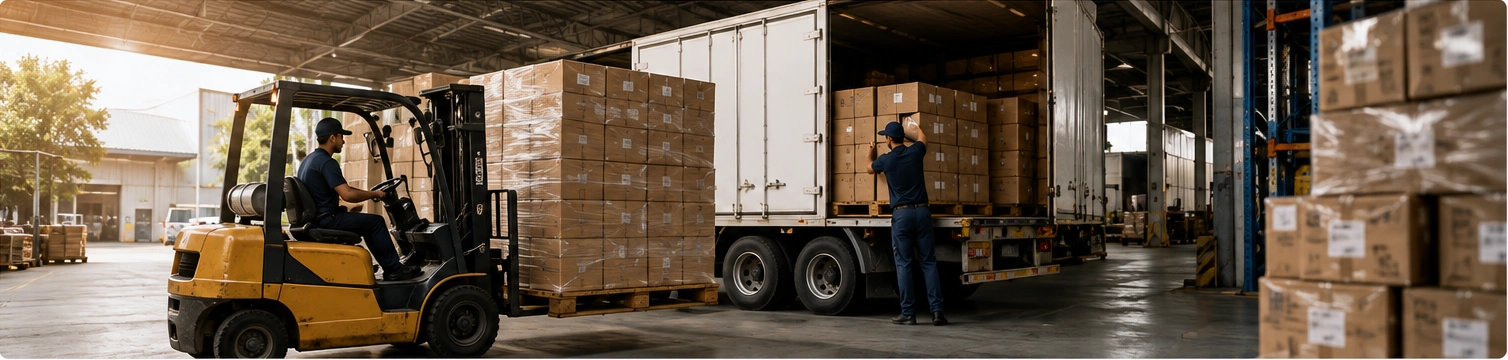 Operação de carregamento e expedição de mercadorias